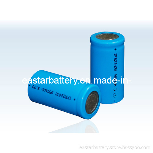 IFR22430P LiFePO4 Rechargable Battery 3.2V 950mAh